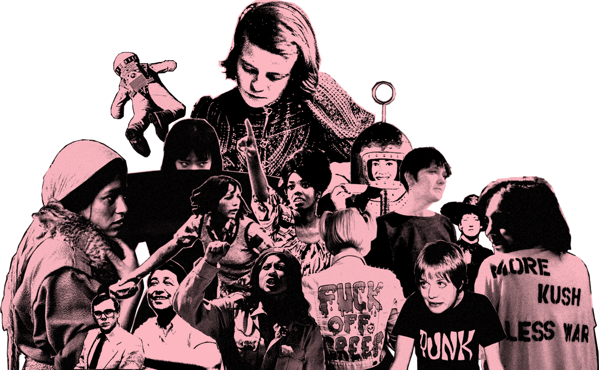 collage depicting historical figures and anonymous people to represent members of the Design Activist Institute