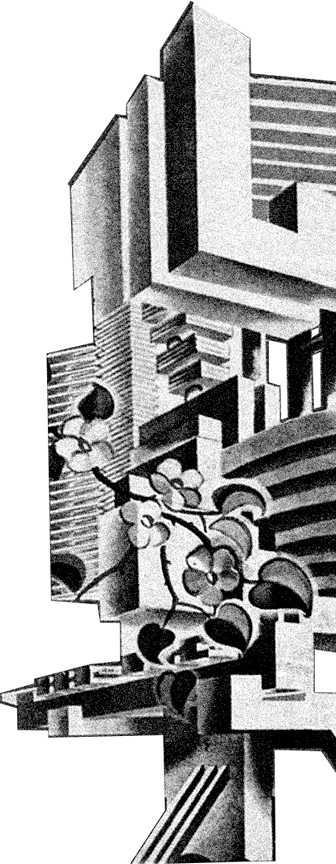 abstract utopian architectural drawing